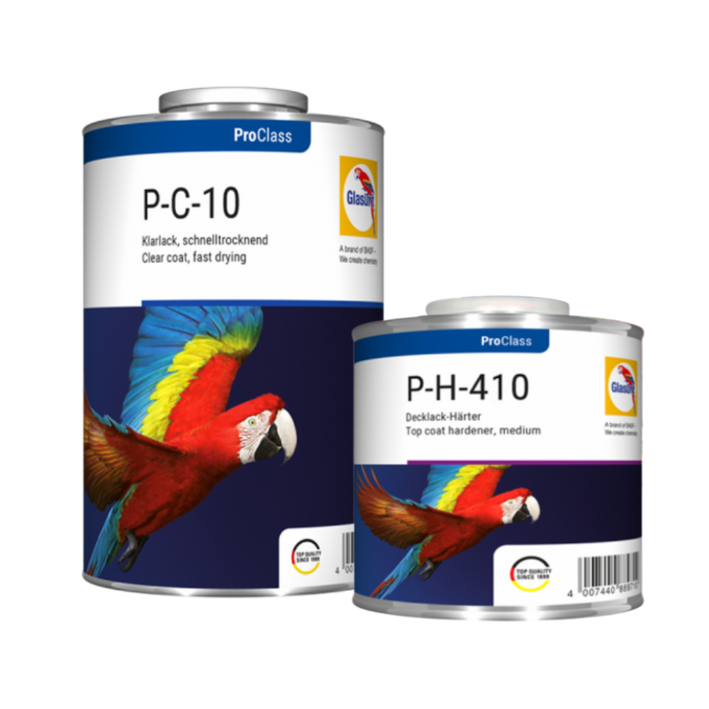PROCLASS P-C-10 BARNIS TRANSAPRENTE SECADO RAPIDO + P-H-410 ENDURECEDOR SECADO SUPER RAPIDO 0.5L